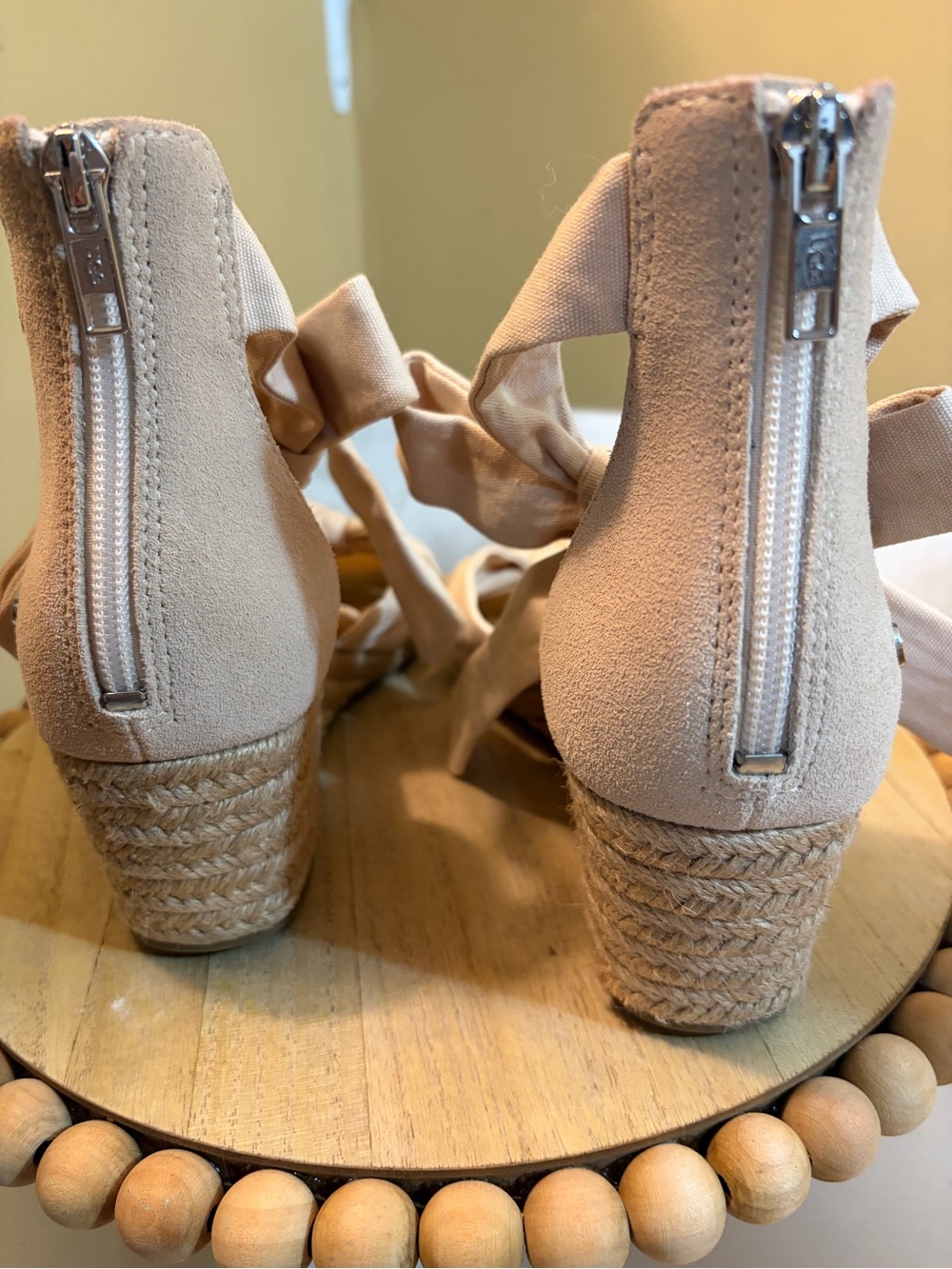 UGG Beige Knotted Espadrille Wedge Sandals View 4